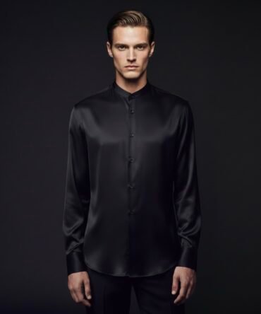 Silk Chinese Collar Shirt