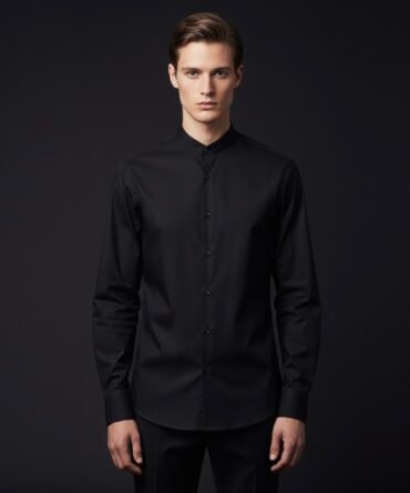 Cotton Chinese Collar Shirt
