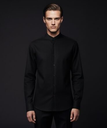 Linen Chinese Collar Shirt